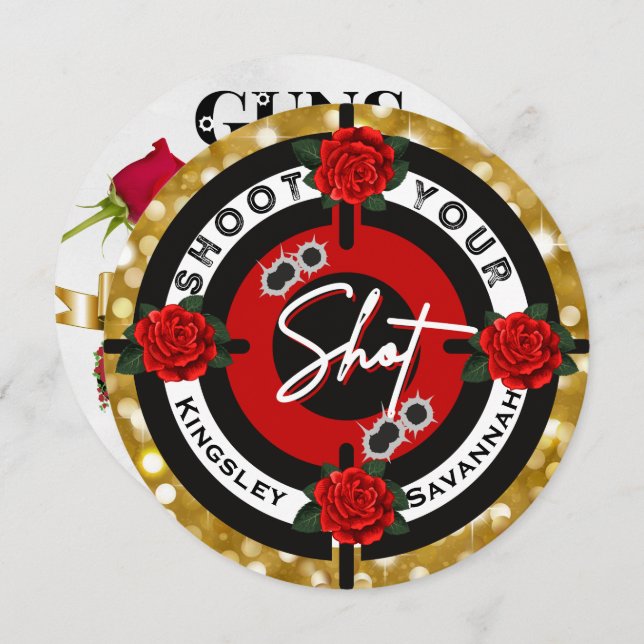 Convite Armas ou Rosas | Atire na sua Revenda de Gênero (Frente/Verso)