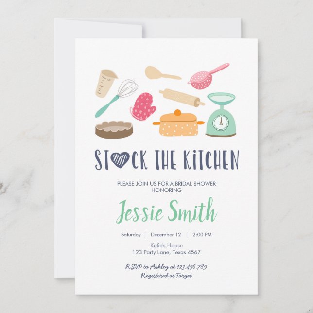 Convite Armazene o Cozinhar de cozinha em Baking (Frente)