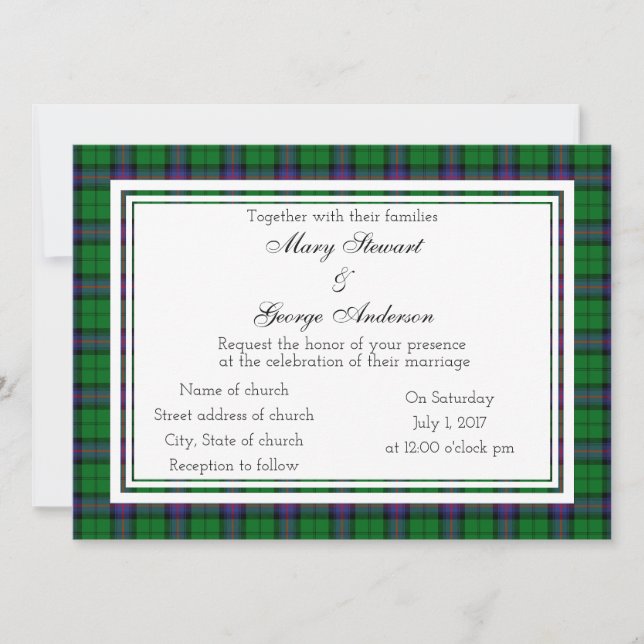 Convite Armstrong Scottish Weding (Frente)