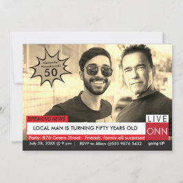 Convite Arnold Schwarzenegger Notícias da Funny TV 50º Ani