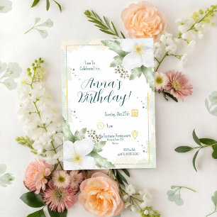 Convite Aroma de Maçã Flor Aquarela Floresta Aniversário