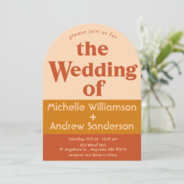 Convite Arqueado de Terracota Laranja Moderno Retr