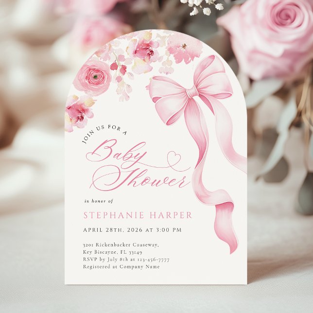 Convite Arqueado para Chá de Bebê Baby In Bloom (Criador carregado)