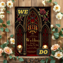 Convite Arqueiro Gótico com Skulls.