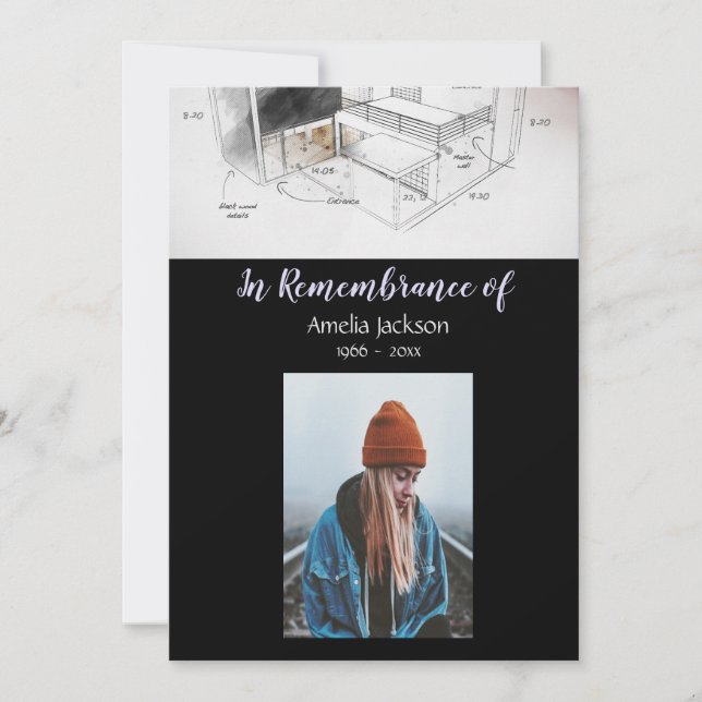Convite Arquiteto de Convidação de Fotos Memorial (Frente)