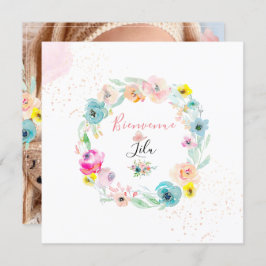 Convite Arquivo PixDezines AquarelleFaire-part de Naissanc
