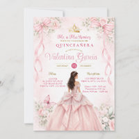 Arranjo De Laço Floral Rosa Quinceañera