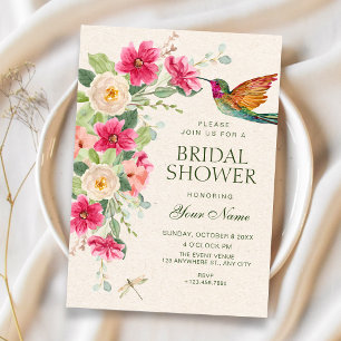 Convite Arranjo floral elegante e suave para chá de noiva