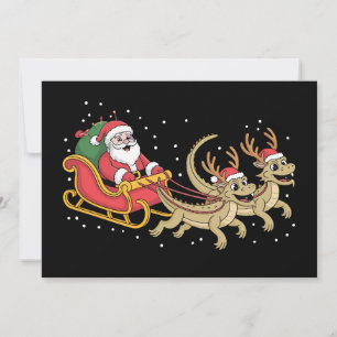 Convite Arrasto de Papai Noel Dragões de Natal Antílope de