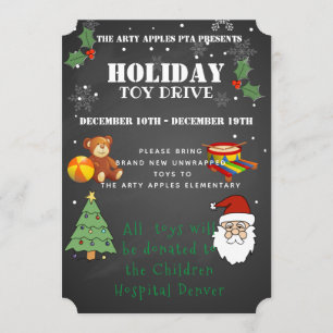 Convite Arrecadação de fundos para escolas de brinquedos