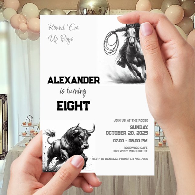 Convite Arredonde-Os Para Cowboy Festa de aniversário (Criador carregado)