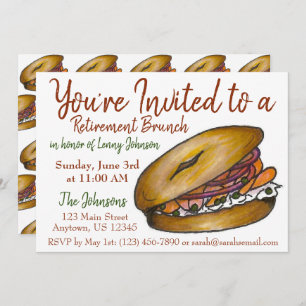 Convite Arrefecimento Café da Manhã Brunch Bagel Lox Caper