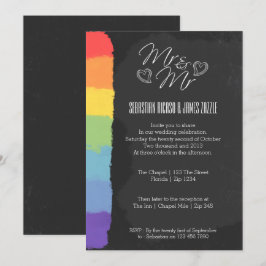 Convite Arroz Cardíaco Chalkboard com Casamento Detalhado