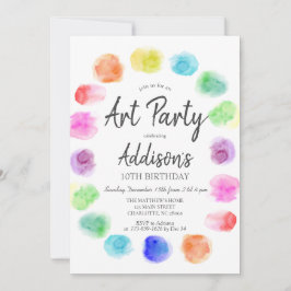 Convite Art Birthday Invite, Paint Birthday Invitation,