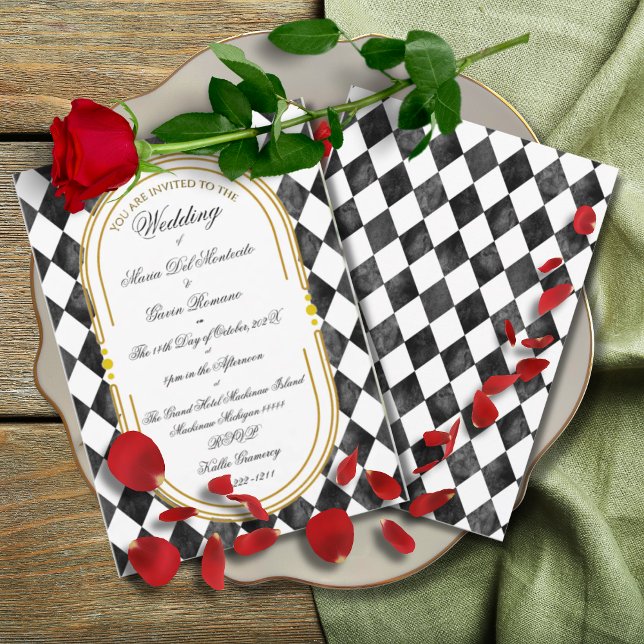 Convite Art Deco Art Nouveau Floral Dourada Tone Sea Life (Criador carregado)