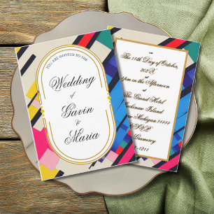 Convite Art Deco Art Nouveau Tonalidade Dourada Floral Mod