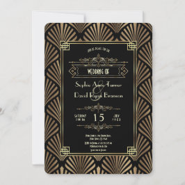 Convite Art Deco Black Gatsby 1920 Casamento