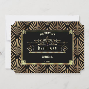 Convite Art Deco Black Gatsby Será O Meu Melhor Homem