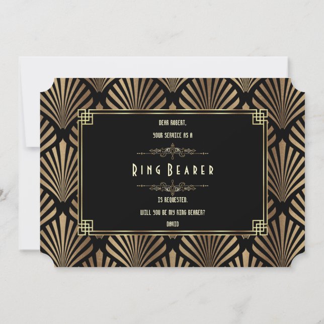 Convite Art Deco Black Gatsby Você Será Minha Barreira De  (Verso)