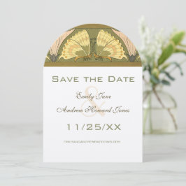 Convite Art Deco Butterfly Calla Lily Wedding