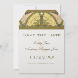 Convite Art Deco Butterfly Calla Lily Wedding
