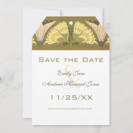 Convite Art Deco Butterfly Calla Lily Wedding