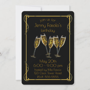 Convite Art Deco Champagne Party