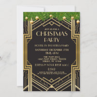 Art Deco Christmas de 1920 Convidar o Partido Gats