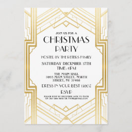 Convite Art Deco Christmas de 1920 Convidar o Partido Gats