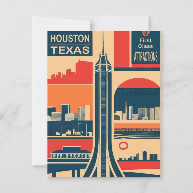 Convite Art Déco de Houston Texas (Frente)