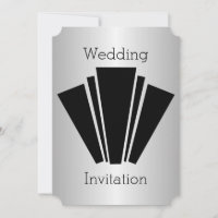 Art Deco Design Black And Silver Wedes