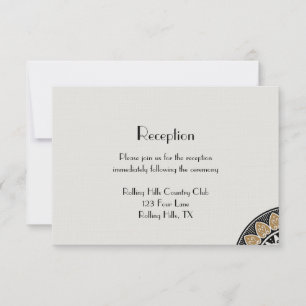 Convite Art Deco Dourado Posh Recepção de casamento