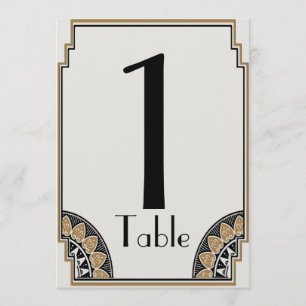 Convite Art Deco Dourado Posh Table Number