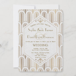 Convite Art Deco Excelente Gatsby Casamento Dourado Branco