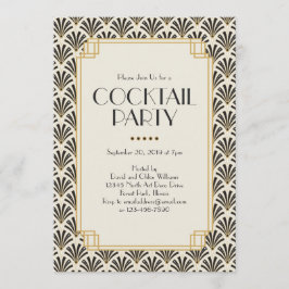 Convite Art Deco Fans Cocktail Party 3