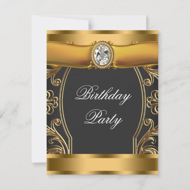 Convite Art Deco Festa de aniversário (Frente)