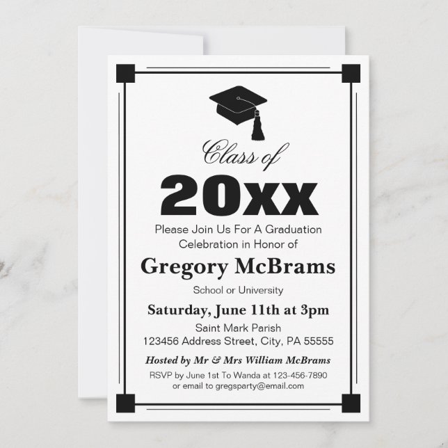 Convite Art Deco Festa de formatura (Frente)