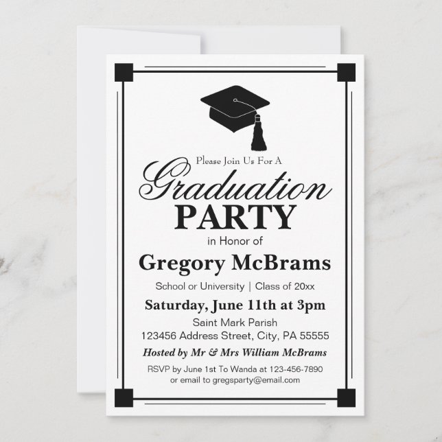 Convite Art Deco Festa de formatura (Frente)