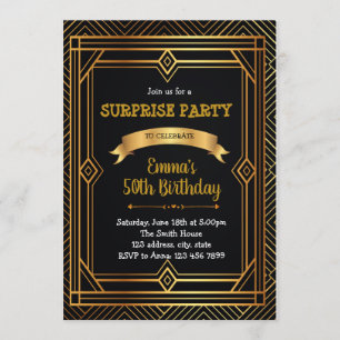 Convite art déco gatsby anos 20