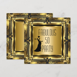 Convite ART DECO Gatsby Fabuloso 50 50º aniversário Retro 