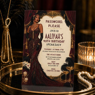 Convite Art Deco Gatsby Roaring 20 Anos de Aniversário em