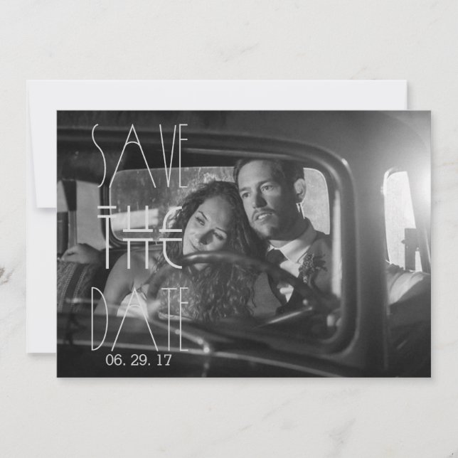Convite Art Déco Gatsby Save the Date | Cartão de  (Frente)