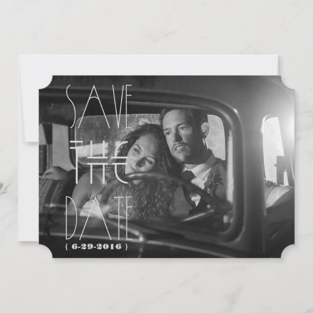 Convite Art Deco Gatsby Save the Date | Cartão de  (Frente)