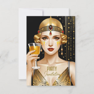 Convite Art Deco Girl Party