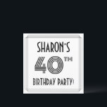 Convite Art Deco Inspired 40th Birthday Party, Custom Name<br><div class="desc">The front of this luxurious fortieth birthday party invitation card design features a customizable name, a fancy art deco style inspired number “40th”, the message “BIRTHDAY PARTY!”, and a border pattern consisting of lines. The back features personalized details about the event, such as the date, time, location/venue, and any other...</div>