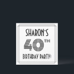 Convite Art Deco Inspired 40th Birthday Party, Custom Name<br><div class="desc">The front of this luxurious fortieth birthday party invitation card design features a customizable name, a fancy art deco style inspired number “40th”, the message “BIRTHDAY PARTY!”, and a border pattern consisting of lines. The back features personalized details about the event, such as the date, time, location/venue, and any other...</div>