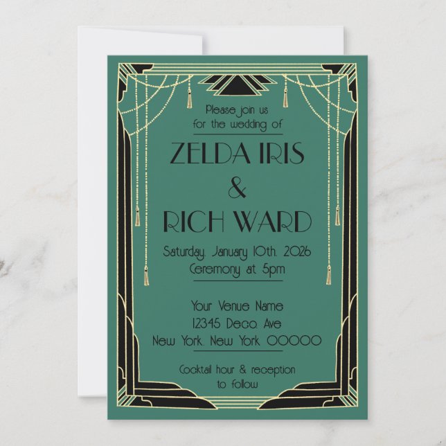 Convite Art Deco Invite (Frente)