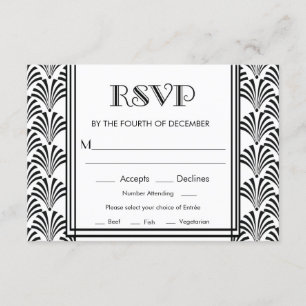Convite Art Déco Moderno Gatsby RSVP