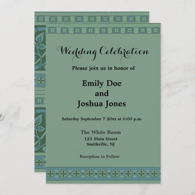 Convite Art Deco Nouveau Cão Natureza Padrão Animal (Frente/Verso)