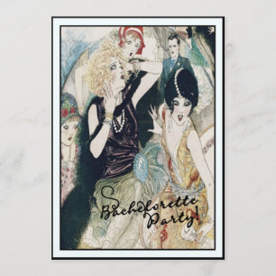 Convite Art deco nupcial do vintage do desordem da festa